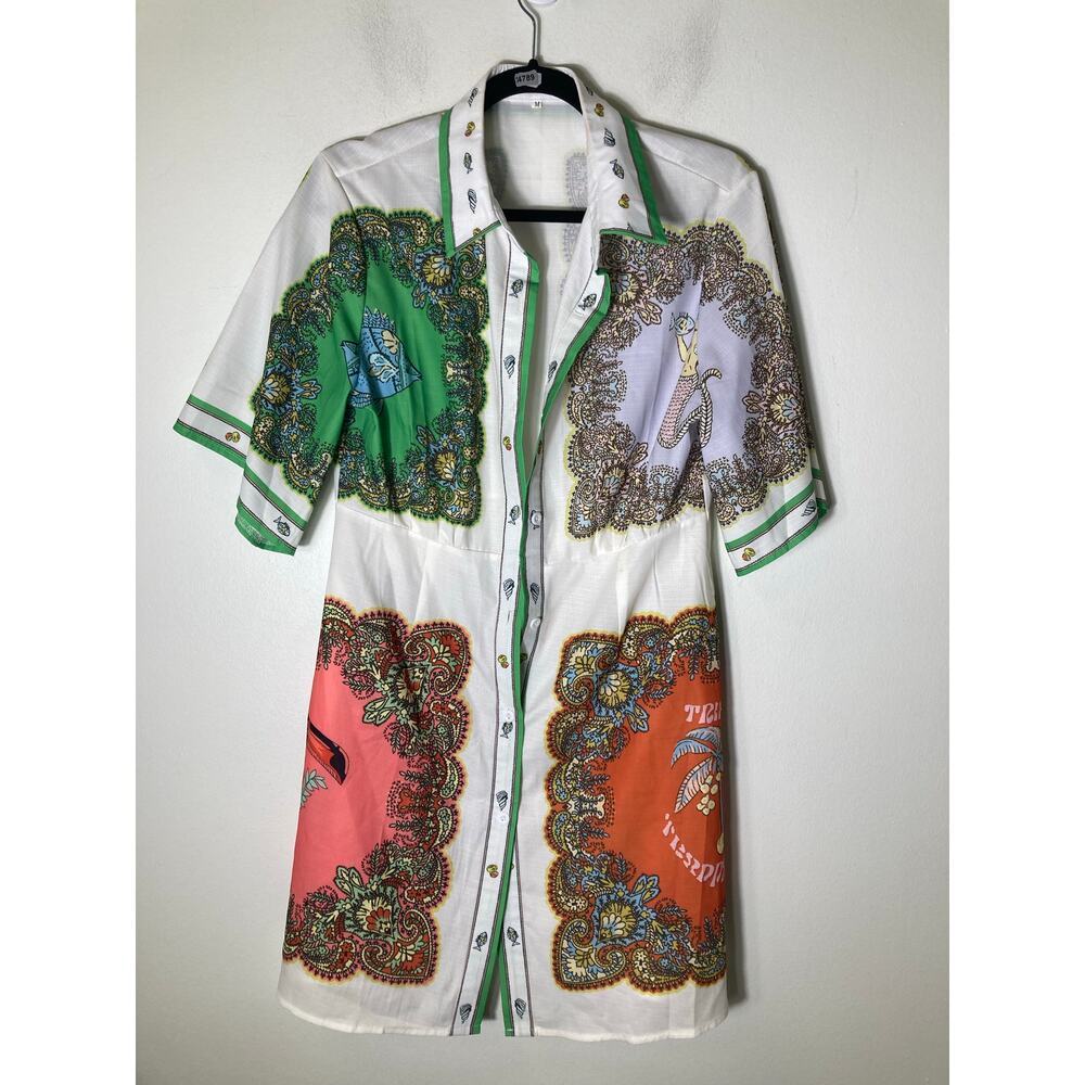 No Brand Ocean Scene Min Dress Sz M